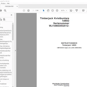 John Deere Timberjack 1490D INSTRUKTIONSBOK OMF065584 - PDF DOWNLOAD