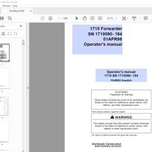 John Deere Timberjack 1710 Instruktions Och Servicehandbok PDF