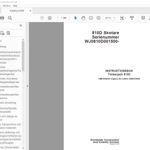 John Deere Timberjack 810D Skotare INSTRUKTIONSBOK OMF066520 PDF