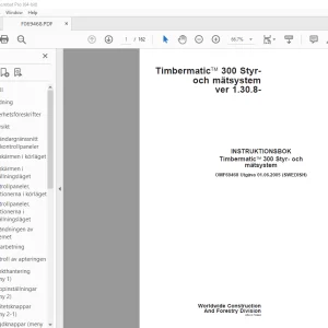 John Deere Timbermatic 300 Styrochmatsystem ver 1.30.8- INSTRUKTIONSBOK PDF