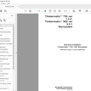 John Deere Timbermatic 700 / 900 Styrsystem INSTRUKTIONSBOK  PDF