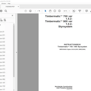 John Deere Timbermatic 700 / 900 Styrsystem INSTRUKTIONSBOK PDF