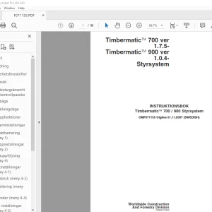 John Deere Timbermatic 700 / 900 Styrsystem INSTRUKTIONSBOK PDF