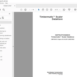 John Deere Timbermaticä Scaler Dataklave INSTRUKTIONSBOK OMF069610 PDF