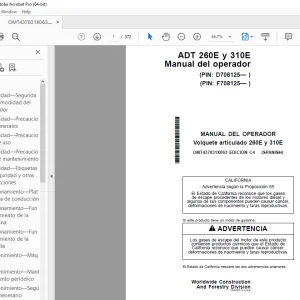John Deere Volquete articulado 260E y 310E MANUAL DEL OPERADOR PDF