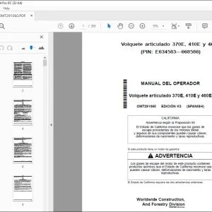 John Deere Volquete 370E, 410E y 460E MANUAL DEL OPERADOR PDF
