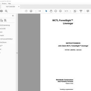 John Deere WCTL ForestSight™ Lösningar INSTRUKTIONSBOK F677244 PDF