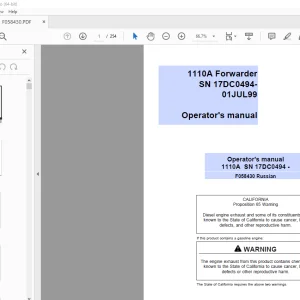 John Deere Форвардер 1110 эксплуатации обслуживанию – PDF DOWNLOAD