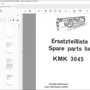 KRUPP KMK 3045 Truck Crane Parts Manual 2228133 EN_DE - PDF DOWNLOAD