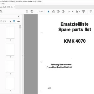 KRUPP KMK 4070 Truck Crane Parts Manual 1989-11 EN_DE - PDF DOWNLOAD