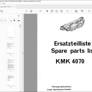 KRUPP KMK 4070 Truck Crane Parts Manual 1990-10 EN_DE - PDF DOWNLOAD
