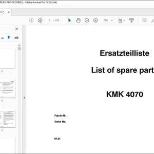 KRUPP KMK 4070 Truck Crane Parts Manual 1991-07 EN_DE - PDF DOWNLOAD