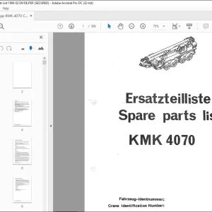 KRUPP KMK 4070 Truck Crane Parts Manual - PDF DOWNLOAD