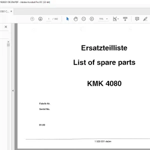 KRUPP KMK 4080 Truck Crane Parts Manual 1928031 EN_DE - PDF DOWNLOAD