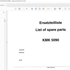 KRUPP KMK 5090 Truck Crane Parts Manual 2085763 EN_DE - PDF DOWNLOAD