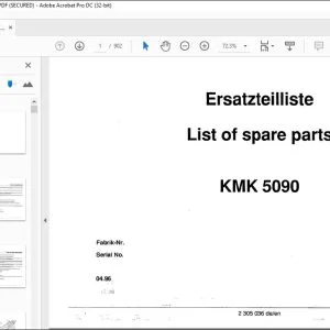 KRUPP KMK 5090 Truck Crane Parts Manual 2305036 EN_DE - PDF DOWNLOAD