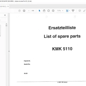KRUPP KMK 5110 Truck Crane Parts Manual 2085782 EN_DE - PDF DOWNLOAD