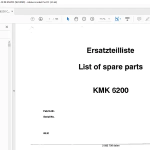 KRUPP KMK 6200 Truck Crane Parts Manual 2085708 EN_DE - PDF DOWNLOAD