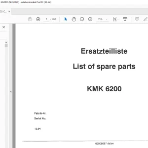 KRUPP KMK 6200 Truck Crane Parts Manual 62008087 EN_DE - PDF DOWNLOAD