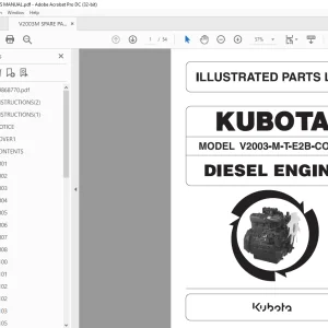 KUBOTA V2003-M-T-E2B-COM-1 ILLUSTRATED PARTS LIST Manual