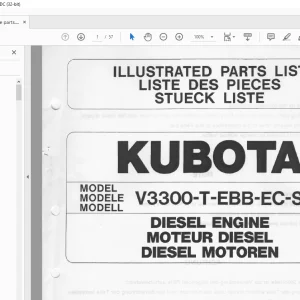 KUBOTA V3300-T-EBB-EC-STD-3 ILLUSTRATED PARTS LIST MANUAL