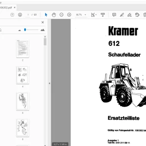 Kramer 612 Schaufellader Ersatzteilliste_106302 - PDF DOWNLOAD