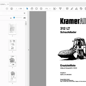 Kramer Allrad 312 LT  Schaufellader Ersatzteilliste_120501 - PDF