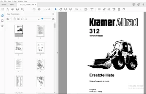 Kramer Allrad 312 Schaufellader Ersatzteilliste 104001 - PDF DOWNLOAD
