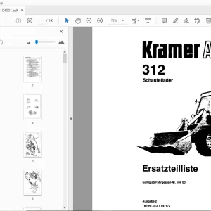Kramer Allrad 312 Schaufellader Ersatzteilliste 104001 - PDF DOWNLOAD