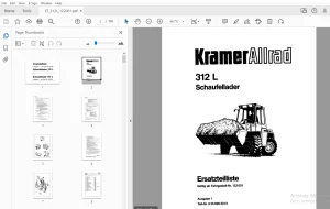 Kramer Allrad 312 L Schaufellader Ersatzteilliste_122001 - PDF DOWNLOAD