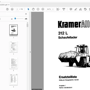 Kramer Allrad 312 L Schaufellader Ersatzteilliste_122001 - PDF DOWNLOAD