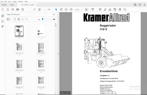 Kramer Allrad 316 S Baggerlader Ersatzteilliste - PDF DOWNLOAD