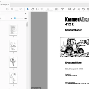 Kramer Allrad 412 E Schaufellader Ersatzteilliste_109236 - PDF