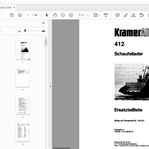 Kramer Allrad 412 Schaufellader Ersatzteilliste_105001 - PDF DOWNLOAD