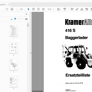 Kramer Allrad 416 S Baggerlader Ersatzteilliste_107701 - PDF