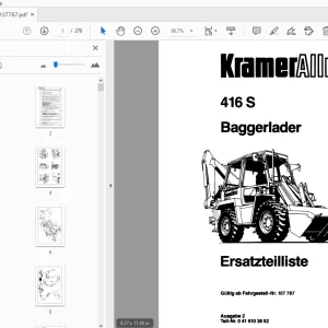 Kramer Allrad 416 S Baggerlader Ersatzteilliste_107787 - PDF