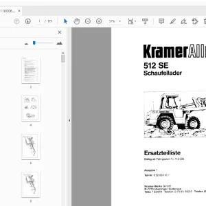 Kramer Allrad 512 SE Schaufellader Ersatzteilliste_116006 - PDF DOWNLOAD