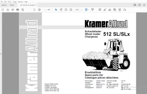 Kramer Allrad 512 SL/SLx Wheel loader Parts Manual - PDF DOWNLOAD