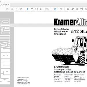 Kramer Allrad 512 SL/SLx Wheel loader Parts Manual - PDF DOWNLOAD