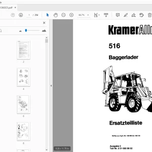 Kramer Allrad 516 Baggerlader Ersatzteilliste_106003 - PDF DOWNLOAD