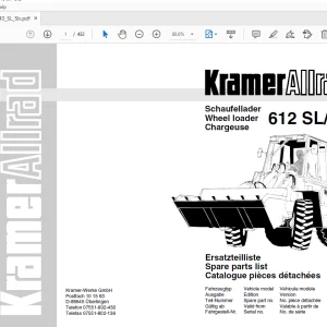 Kramer Allrad 612 SL/SLx Wheel loader Parts Manual - PDF