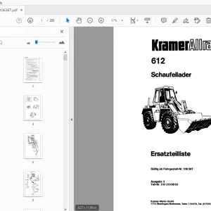 Kramer Allrad 612 Schaufellader Ersatzteilliste_106367 - PDF DOWNLOAD