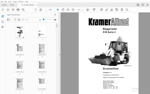 Kramer Allrad 616 Serie 2 Baggerlader Ersatzteilliste - PDF DOWNLOAD