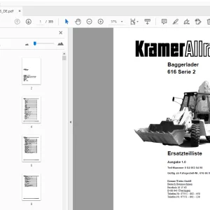 Kramer Allrad 616 Serie 2 Baggerlader Ersatzteilliste - PDF DOWNLOAD