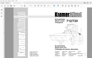 Kramer Allrad 712/720 Wheel Loader Parts Manual - PDF DOWNLOAD