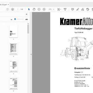 Kramer Allrad Tieflöffelbagger TB 45 Ersatzteilliste_316-50 - PDF DOWNLOAD