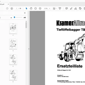 Kramer Allrad Tiefloffelbagger TB 65 Ersatzteilliste - PDF DOWNLOAD