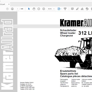 Kramer Allrad Wheel loader 312 LE/LEx Parts Manual - PDF DOWNLOAD