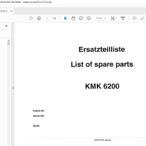 Krupp KMK 6200 Crane Spare Parts Manual 1995 DE_EN - PDF DOWNLOAD