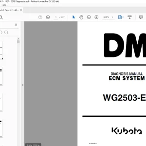Kubota WG2503-E3 ECM System Diagnostic Manual - PDF DOWNLOAD